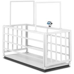 Veterinarinės gyvulininkystės platforminės svarstyklės su narvu gyvūnams 3000/1 kg 110x240 cm LCD