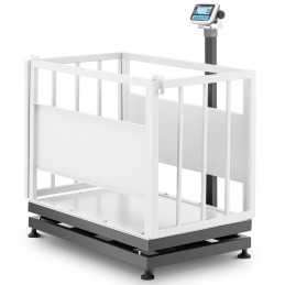 Veterinarinės gyvulininkystės platforminės svarstyklės su narvu gyvūnams 300/0,1 kg 110x70 cm LCD
