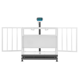 Veterinarinės gyvulininkystės platforminės svarstyklės su narvu gyvūnams 300/0,1 kg 110x70 cm LCD