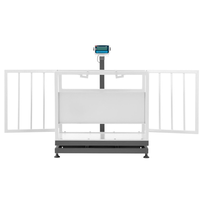 Veterinarinės gyvulininkystės platforminės svarstyklės su narvu gyvūnams 300/0,1 kg 110x70 cm LCD