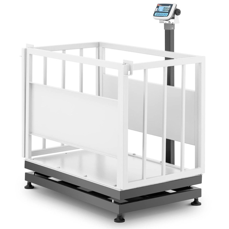 Veterinarinės gyvulininkystės platforminės svarstyklės su narvu gyvūnams 500/0,2 kg 110x70 cm LCD