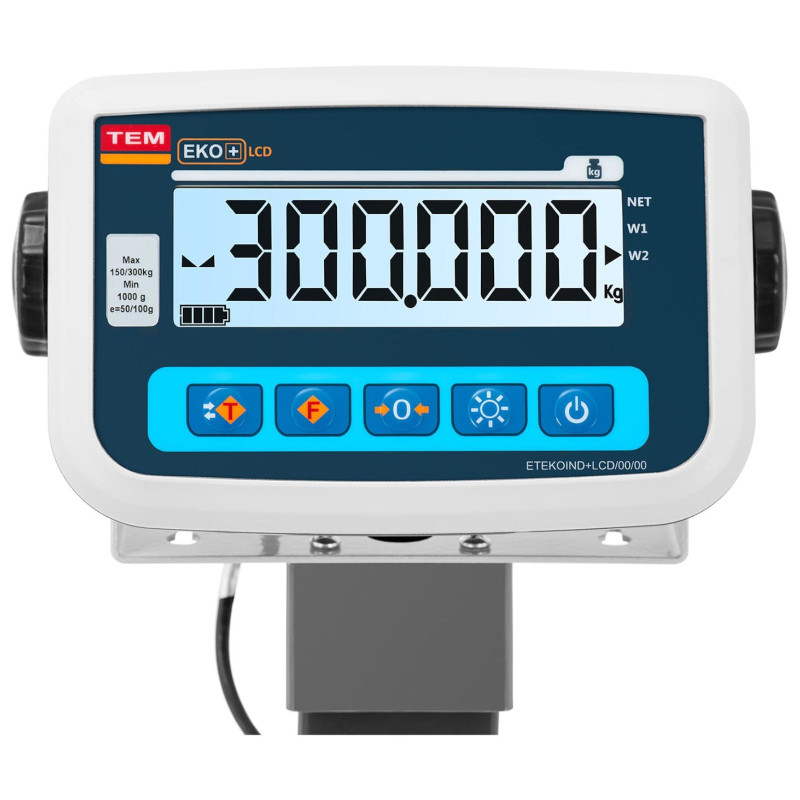Veterinarinės gyvulininkystės platforminės svarstyklės su narvu gyvūnams 500/0,2 kg 110x70 cm LCD