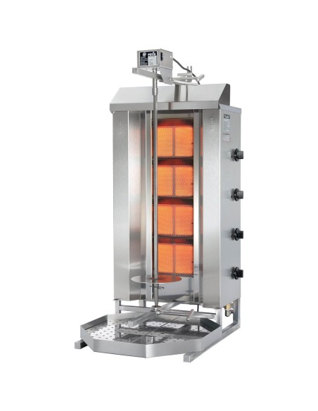 Grilis kebabų orkaitė giroskopas dujinis profesionalus LPG POTIS įėjimas 70 kg 230 V 11,2 kW Grilis kebabų orkaitė giroskopas dujinis profesionalus LPG POTIS įėjimas 70 kg 230 V 11,2 kW
