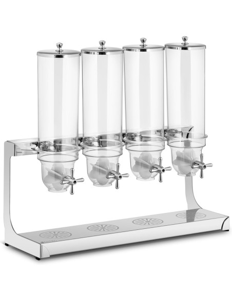 Dozatorius biriems produktams, musli dribsniams, džiovintiems vaisiams ir kavai 4 x 3,5 l Dozatorius biriems produktams, musli dribsniams, džiovintiems vaisiams ir kavai 4 x 3,5 l