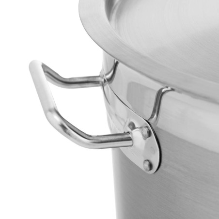 Didelis plieninis puodas su dangčiu storu dugnu skirtas 33 l halogeninių dujų indukcinei viryklei