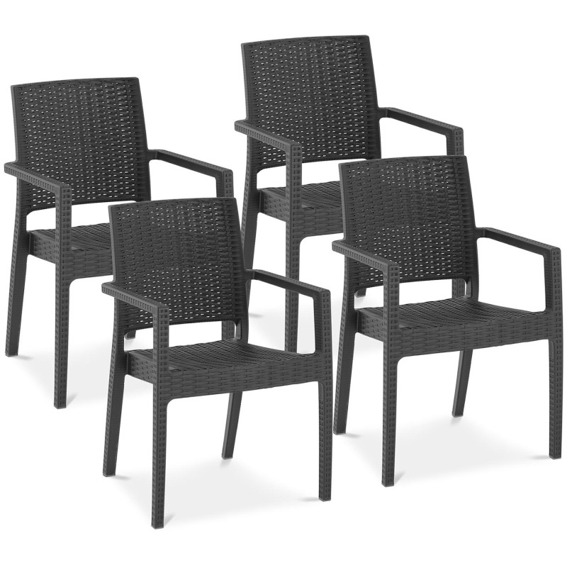 Moderni austa terasos kėdė restoranui, kavinei, 4 vnt.juoda