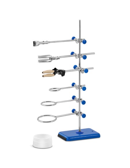 Stovas Laboratorinis stovas su priedais 60 cm 1 biuretinis spaustukas 2 spaustukai 3 žiedai 60 mm 80 mm 100 mm Stovas Laboratorinis stovas su priedais 60 cm 1 biuretinis spaustukas 2 spaustukai 3 žiedai 60 mm 80 mm 100 mm