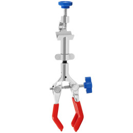 Laboratorinis spaustukas aušintuvo kolboms 3 pirštai su spaustuku 200 mm