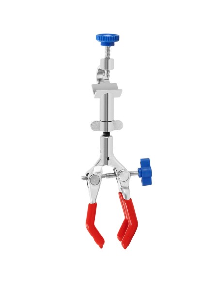 Laboratorinis spaustukas aušintuvo kolboms 3 pirštai su spaustuku 200 mm Laboratorinis spaustukas aušintuvo kolboms 3 pirštai su spaustuku 200 mm