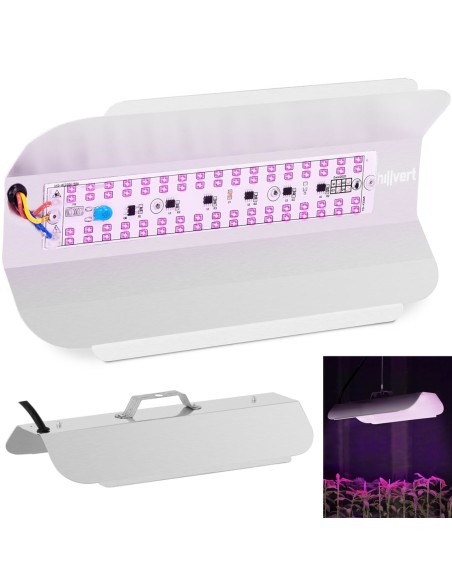 Augalų auginimo lempa viso spektro 25 x 12 cm 136 LED 50 W sidabrinė Augalų auginimo lempa viso spektro 25 x 12 cm 136 LED 50 W sidabrinė
