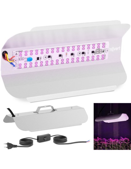 Augalų augimo lempa viso spektro 25 x 12 cm 68 LED 50 W sidabrinė Augalų augimo lempa viso spektro 25 x 12 cm 68 LED 50 W sidabrinė