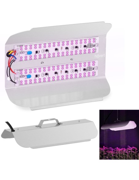 Augalų auginimo lempa viso spektro 25 x 17 cm 136 LED 100 W sidabrinė Augalų auginimo lempa viso spektro 25 x 17 cm 136 LED 100 W sidabrinė