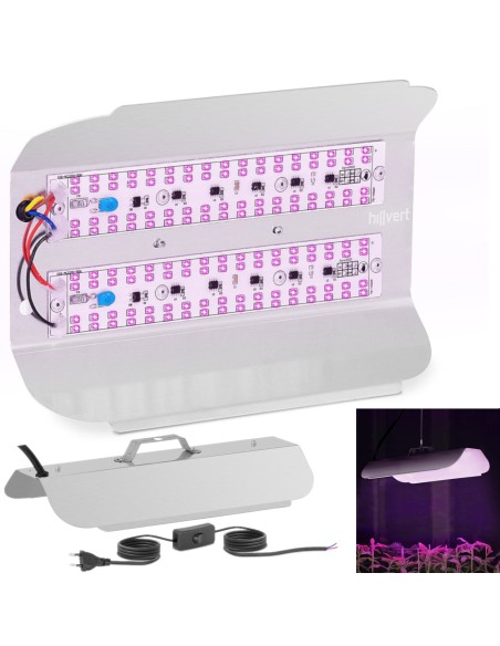 Augalų auginimo lempa viso spektro 25 x 17 cm 136 LED 100 W sidabrinė Augalų auginimo lempa viso spektro 25 x 17 cm 136 LED 100 W sidabrinė