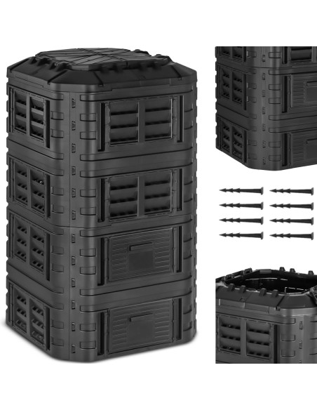 Modulinis sodo komposteris organinėms atliekoms 90 x 90 x 169 cm 1260 l Modulinis sodo komposteris organinėms atliekoms 90 x 90 x 169 cm 1260 l