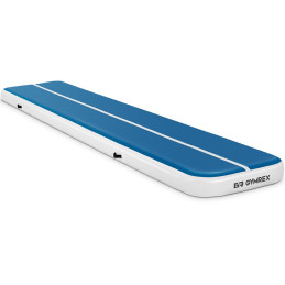 Čiužinio kilimėlis akrobatinis pripučiamas gimnastikos takelis 500 x 100 x 20 cm mėlyna ir balta