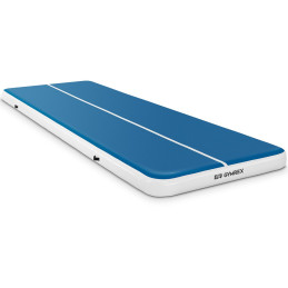 Čiužinio kilimėlis akrobatinis pripučiamas gimnastikos takelis 600 x 200 x 20 cm mėlyna ir balta