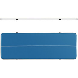 Čiužinio kilimėlis akrobatinis pripučiamas gimnastikos takelis 600 x 200 x 20 cm mėlyna ir balta