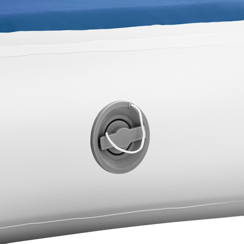 Čiužinio kilimėlis akrobatinis pripučiamas gimnastikos takelis 600 x 200 x 20 cm mėlyna ir balta