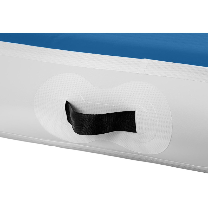 Čiužinio kilimėlis akrobatinis pripučiamas gimnastikos takelis 600 x 200 x 20 cm mėlyna ir balta