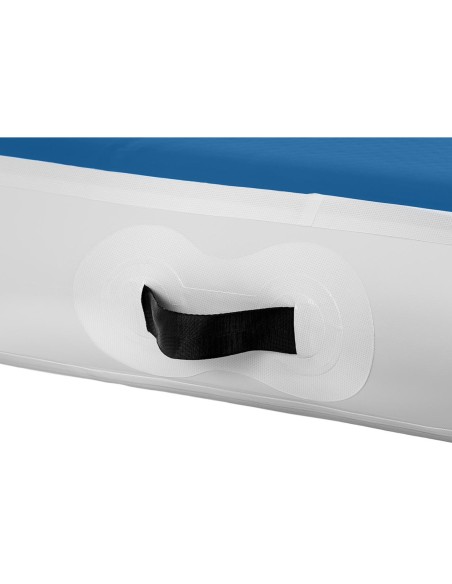 Čiužinio kilimėlis akrobatinis pripučiamas gimnastikos takelis 600 x 200 x 20 cm mėlyna ir balta