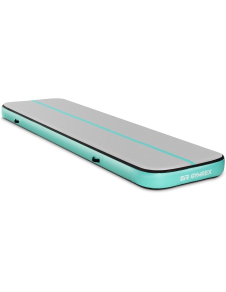 Čiužinio kilimėlis akrobatinis pripučiamas gimnastikos takas 400 x 100 x 20 cm žalias