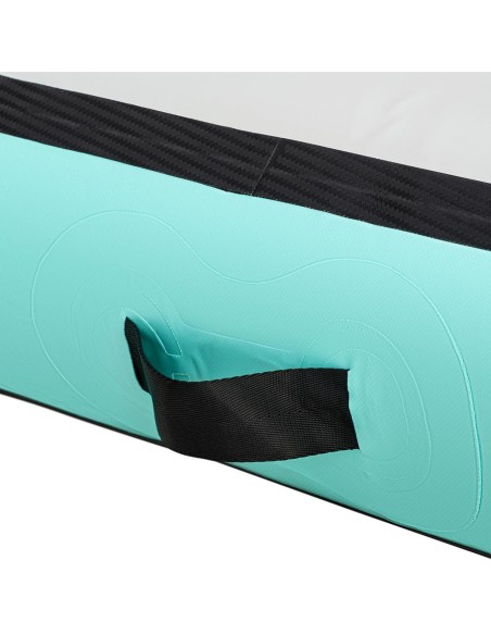 Čiužinio kilimėlis akrobatinis pripučiamas gimnastikos takas 400 x 100 x 20 cm žalias
