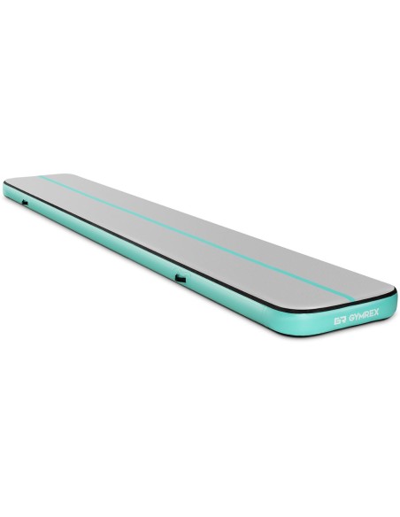 Čiužinio kilimėlis akrobatinis pripučiamas gimnastikos takas 600 x 100 x 20 cm žalias