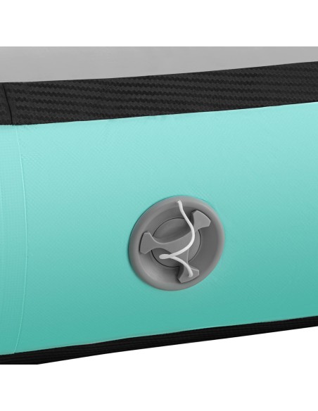 Čiužinio kilimėlis akrobatinis pripučiamas gimnastikos takas 600 x 100 x 20 cm žalias
