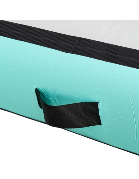 Čiužinio kilimėlis akrobatinis pripučiamas gimnastikos takas 600 x 100 x 20 cm žalias