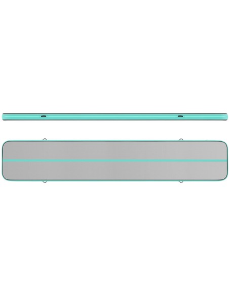 Čiužinio kilimėlis akrobatinis pripučiamas gimnastikos takas 600 x 100 x 20 cm žalias