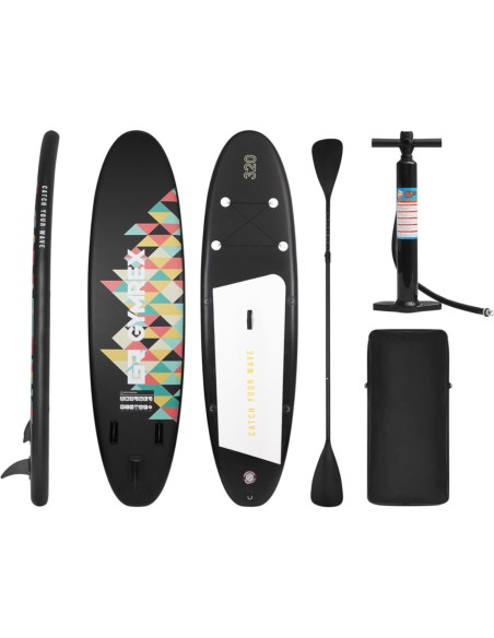 Pripučiama SUP lenta su irklentėmis 110 kg juoda