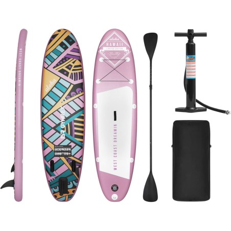 Pripučiama SUP lenta su irklentėmis 100 kg rožinė Pripučiama SUP lenta su irklentėmis 100 kg rožinė