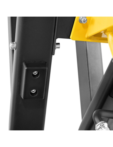 Mašininis prietaisas, skirtas treniruoti nugaros trapecinės nugaros raumenis su laisvu svoriu LOW ROW