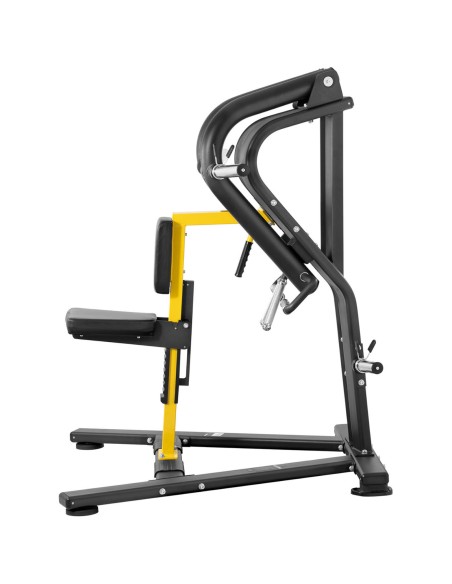 Mašininis prietaisas, skirtas treniruoti nugaros trapecinės nugaros raumenis su laisvu svoriu LOW ROW