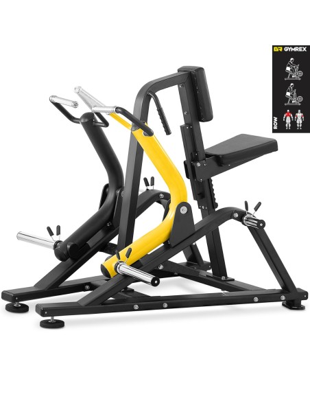 Mašininis įtaisas treniruoti nugaros raumenis trapecijos su laisvu svoriu ROW