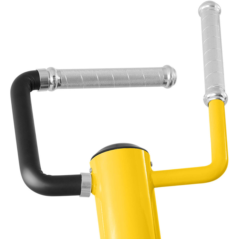 Mašininis įtaisas treniruoti nugaros raumenis trapecijos su laisvu svoriu ROW