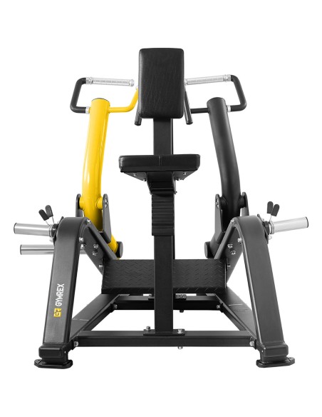 Mašininis įtaisas treniruoti nugaros raumenis trapecijos su laisvu svoriu ROW