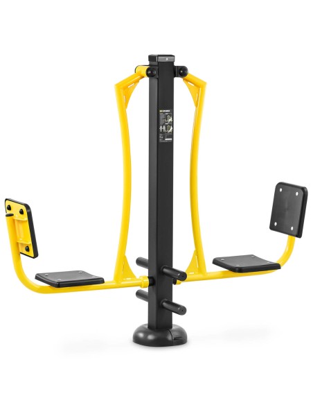 Plieninis kojų presas, montuojamas ant stulpo, skirtas mankštai lauke