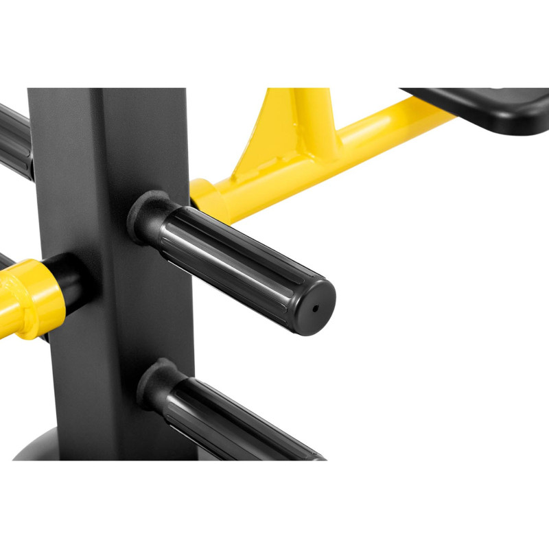 Plieninis kojų presas, montuojamas ant stulpo, skirtas mankštai lauke