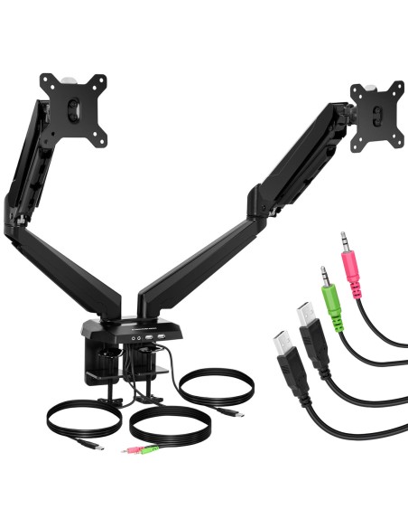 Laikiklio pakabos rankena dviem monitoriams, 15-27'' ekranai, pasukami maks. 16 kg Laikiklio pakabos rankena dviem monitoriams, 15-27'' ekranai, pasukami maks. 16 kg