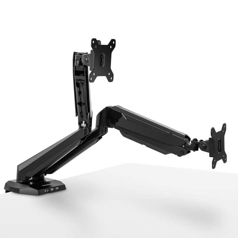 Laikiklio pakabos rankena dviem monitoriams, 15-27'' ekranai, pasukami maks. 16 kg