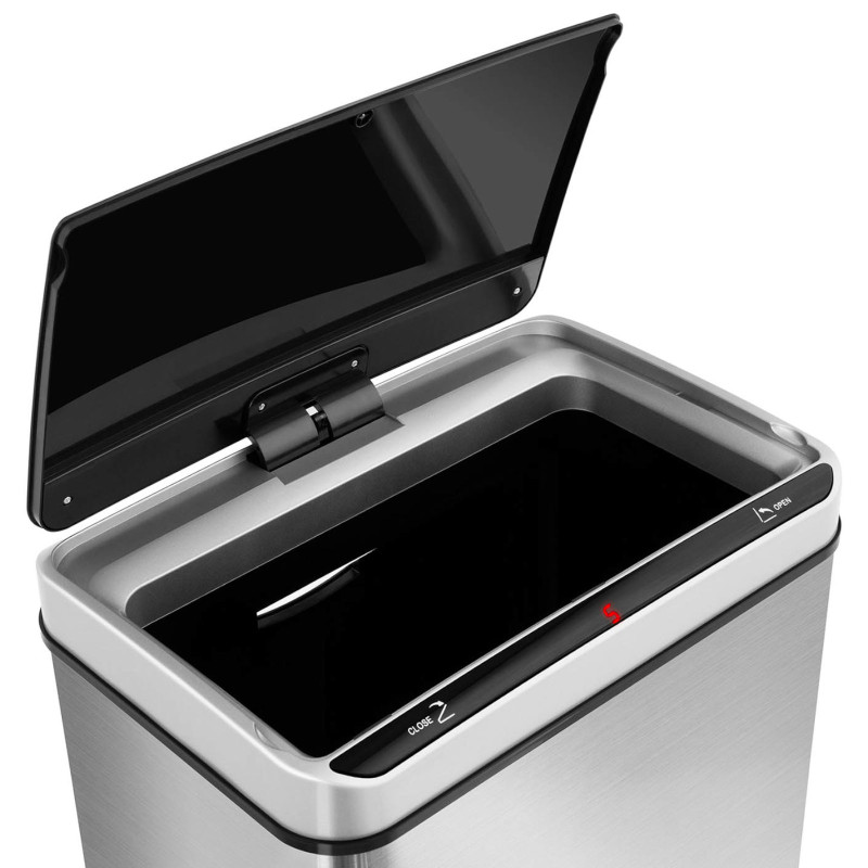 Automatinė bekontaktė šiukšlių dėžė su judesio jutikliu, diapazonas 20 cm, 80 l