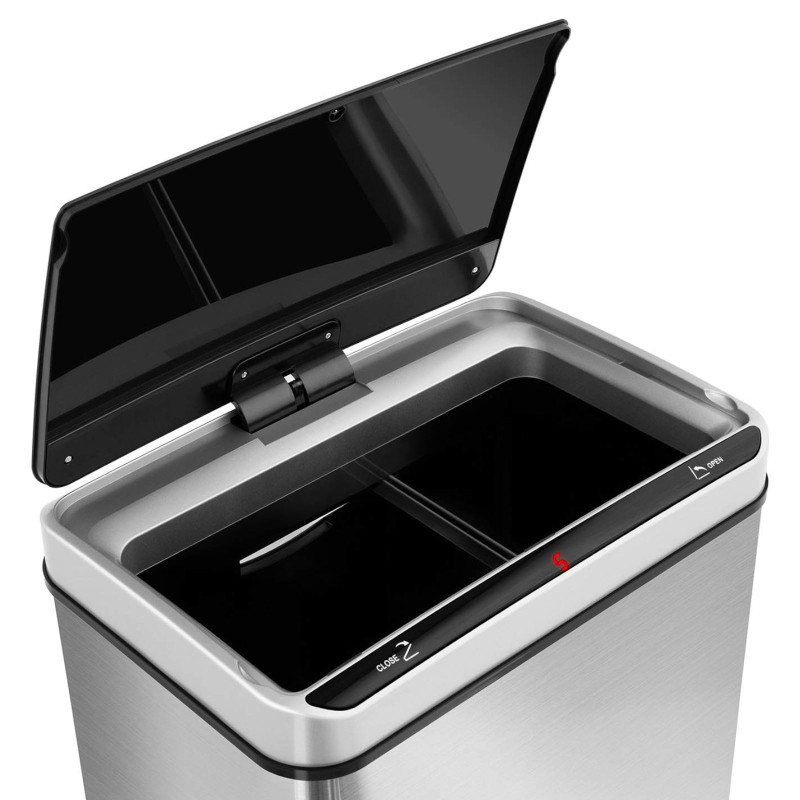 Automatinė bekontaktė šiukšlių dėžė su judesio jutikliu, diapazonas 20 cm, 80 l