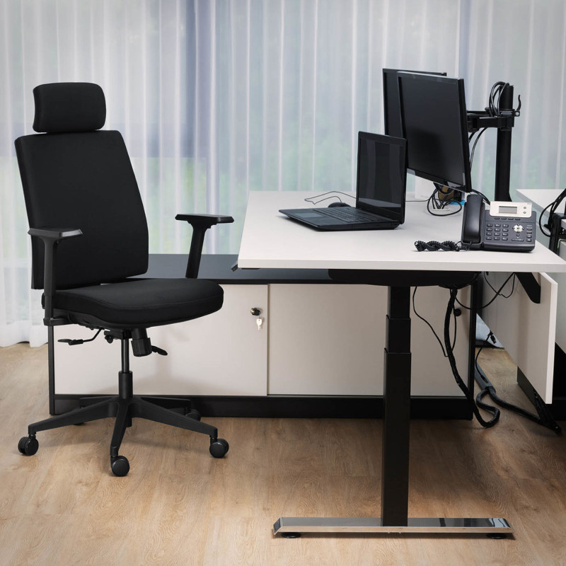 Biuro kėdė, ergonomiškas pasukamas fotelis su galvos atrama, maks.200 kg