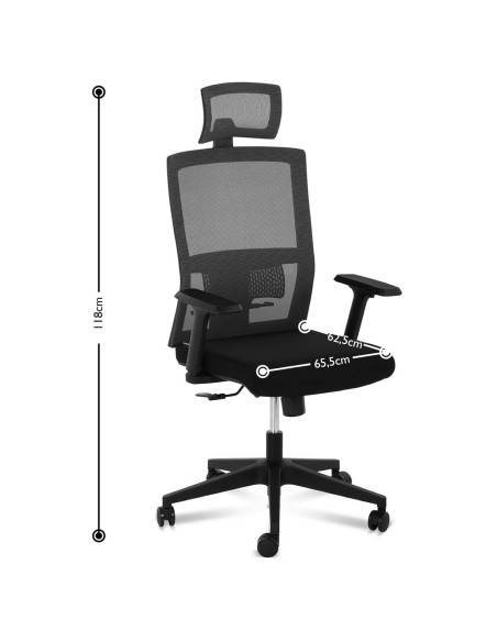 Ergonomiška tinklinė biuro kėdė su juosmens atrama ir galvos atrama iki 150 kg Ergonomiška tinklinė biuro kėdė su juosmens atrama ir galvos atrama iki 150 kg
