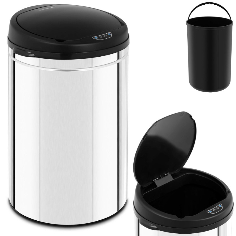 Automatinė bekontaktė šiukšlių dėžė su konteineriu ir judesio jutikliu, diapazonas 30 cm, 30 l