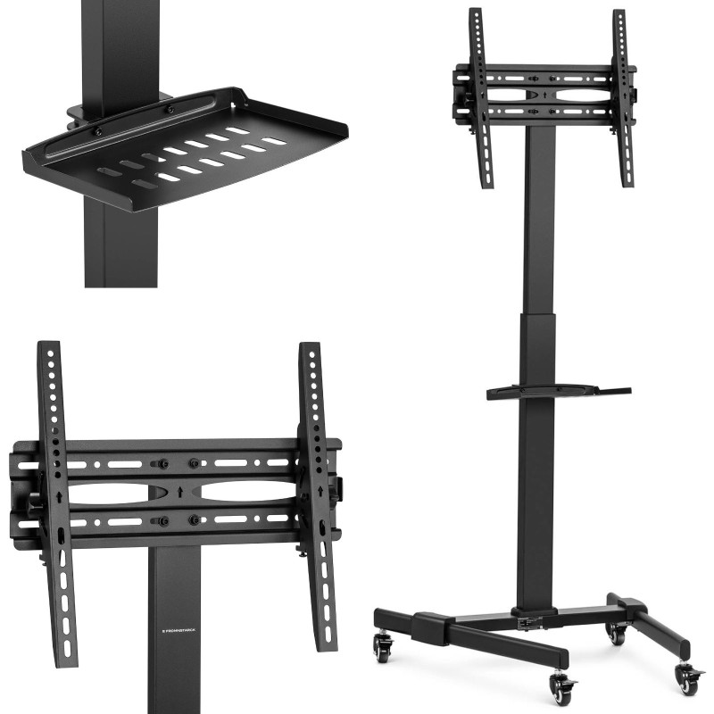 TV stovas Televizoriaus laikiklis su lentyna mobiliu reguliuojamu maks. 55'' 35 kg aukštis 116-151 cm