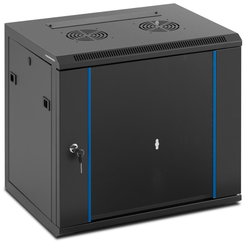 RACK tinklo serverio spintelė pakabinama 19'' 9U IP20 iki 60 kg 54x39x49 cm JUODA