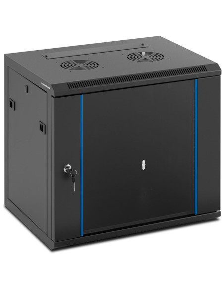 RACK tinklo serverio spintelė pakabinama 19'' 9U IP20 iki 60 kg 54x39x49 cm JUODA