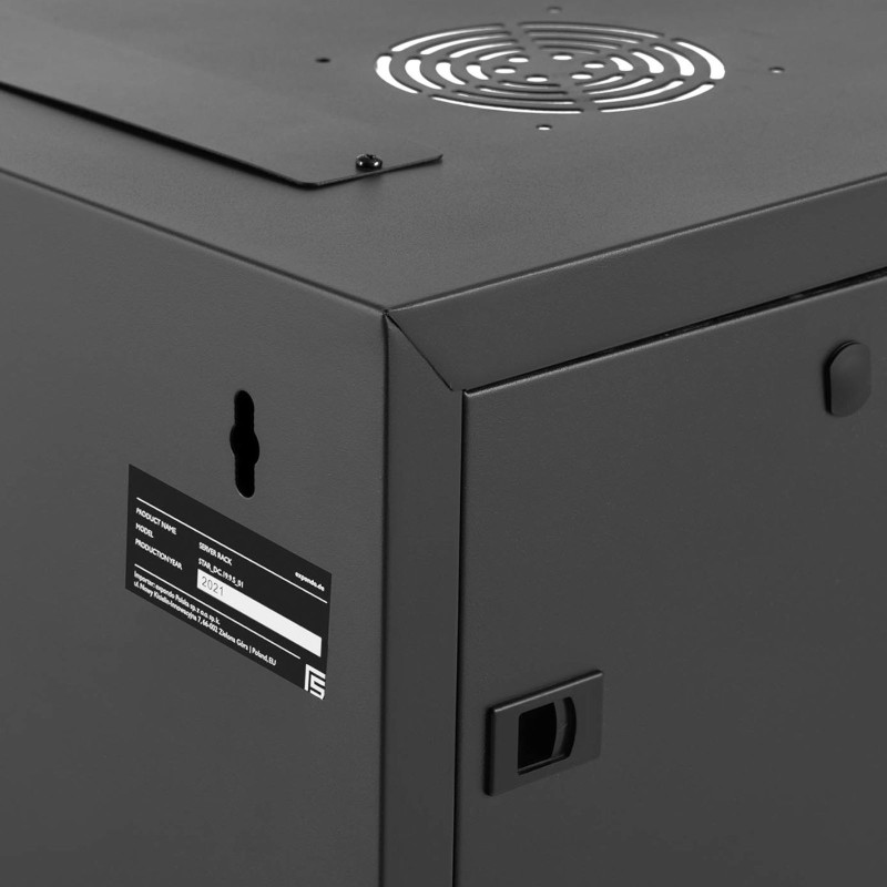 RACK tinklo serverio spintelė pakabinama 19'' 9U IP20 iki 60 kg 54x39x49 cm JUODA